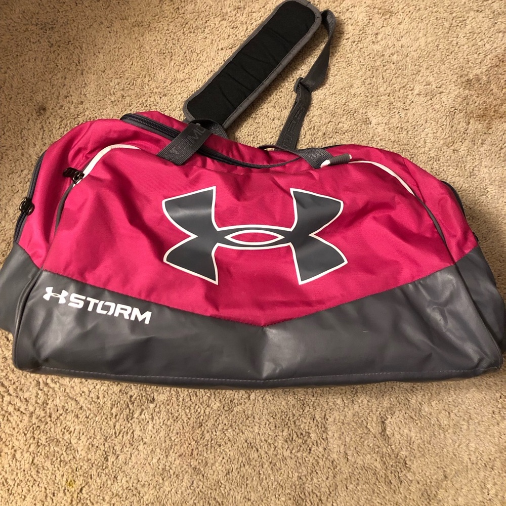 Pink Under Armour duffle bag